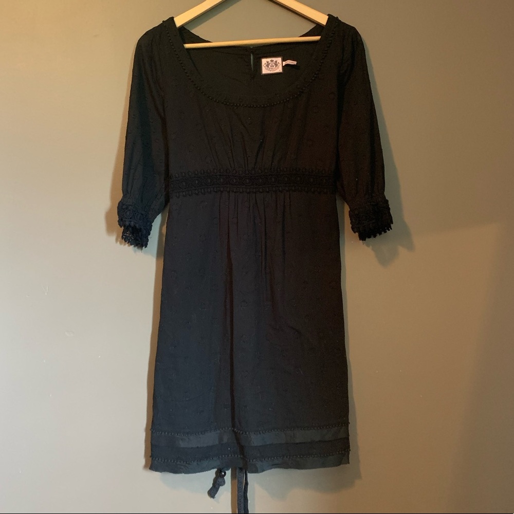 Juicy couture black dress with tie waist